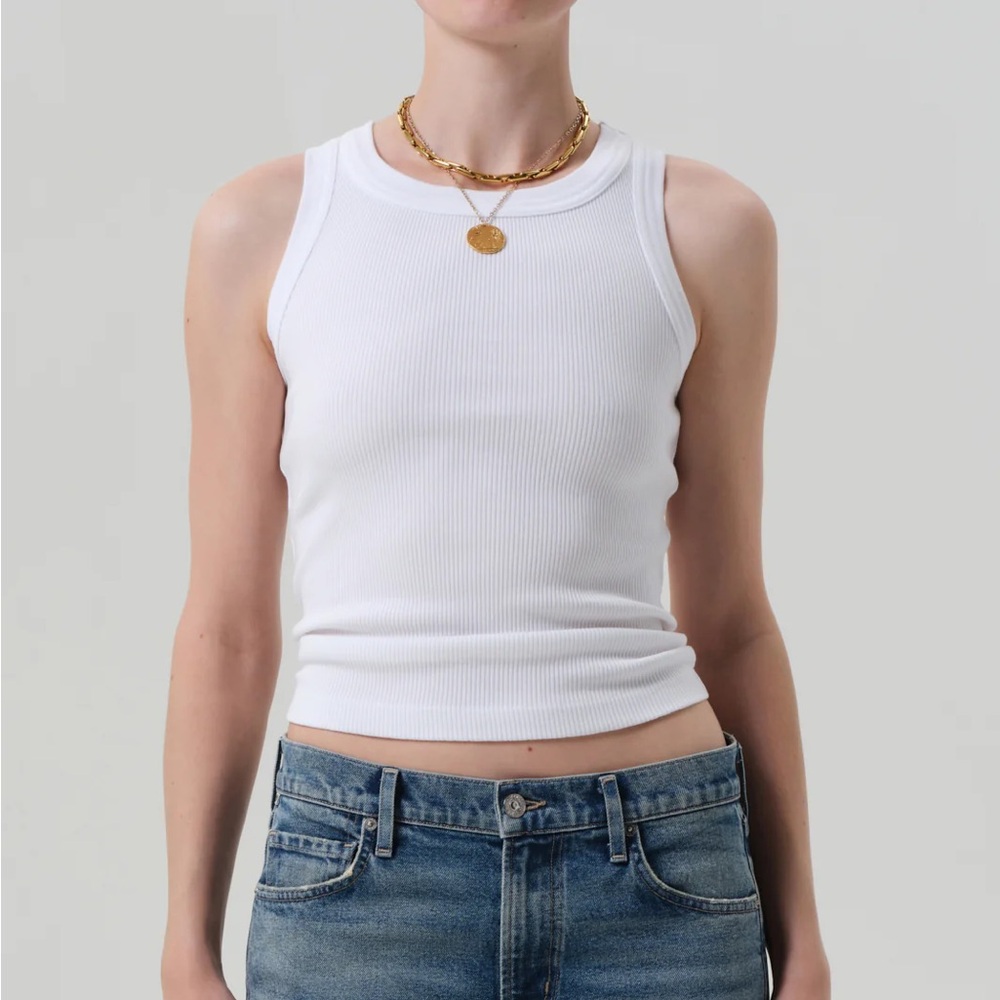 Citizens of Humanity White Isabel Ribbed Cotton Tank Top [XS]